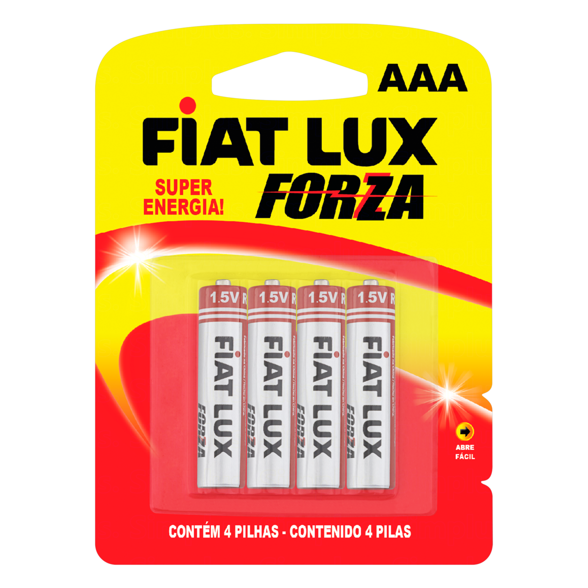 7896007974474 - PILHA COMUM AAA R03 FIAT LUX FORZA 4 UNIDADES 1,5V