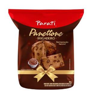 7896011107523 - PANETTONE COM GOTAS DE CHOCOLATE BRIGADEIRO PARATI PACOTE 450G