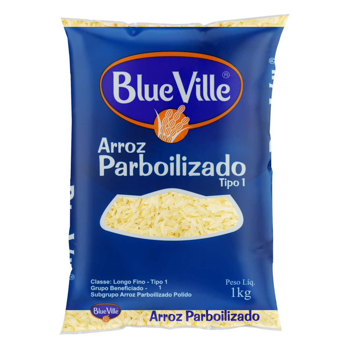7896011900025 - ARROZ PARBOILIZADO TIPO 1 BLUE VILLE PACOTE 1KG