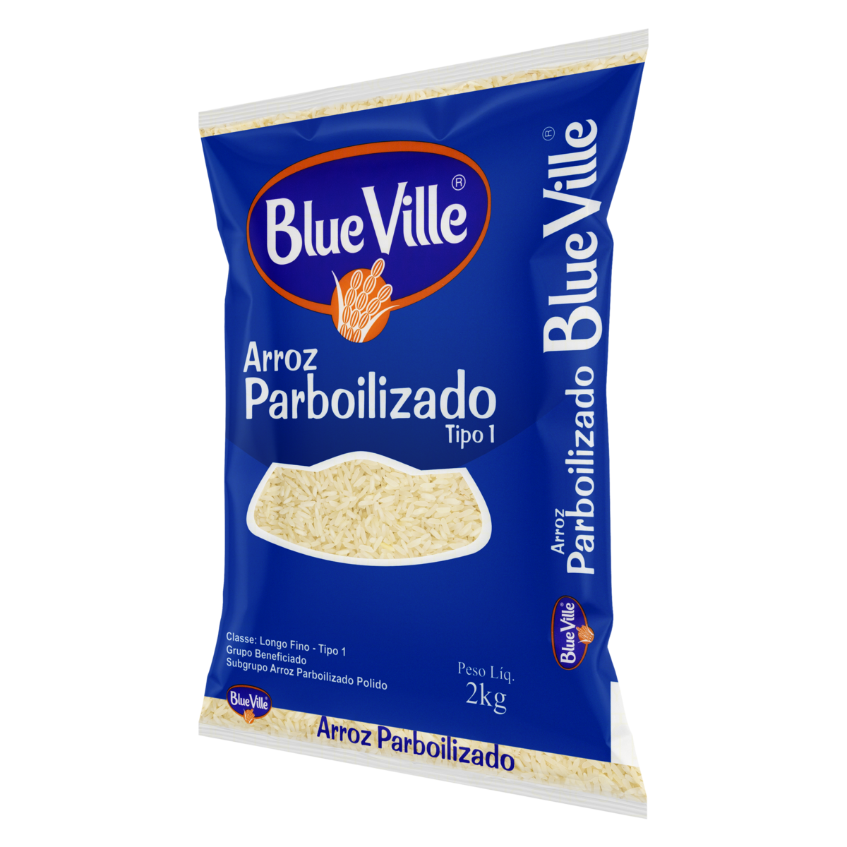 7896011900032 - ARROZ PARBOILIZADO TIPO 1 BLUE VILLE PACOTE 2KG