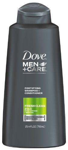 0789603468980 - DOVE MEN + CARE 2 IN 1 FORTIFYING SHAMPOO/CONDITIONER - FRESH CLEAN - 25.4 OZ