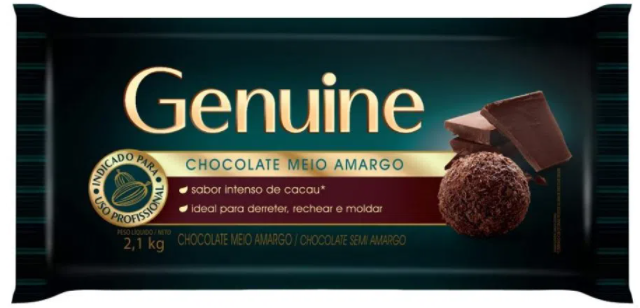 7896036096932 - CHOCOLATE MEIO AMARGO GENUINE PACOTE 2,1KG