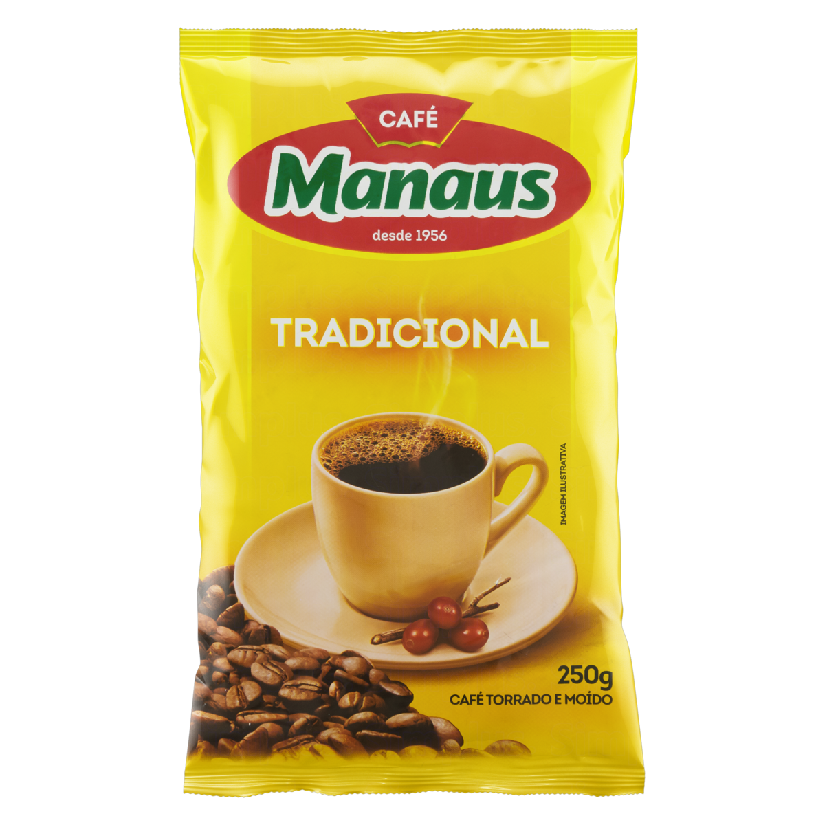 7896045100026 - CAFÉ TORRADO E MOÍDO TRADICIONAL CAFÉ MANAUS PACOTE 250G