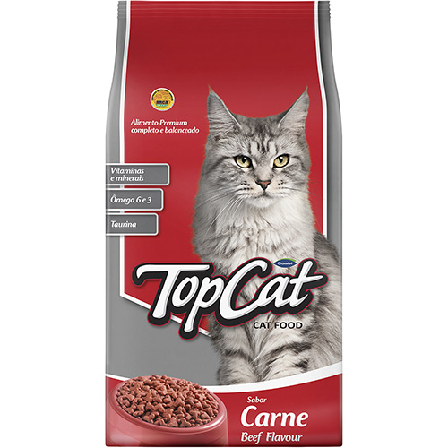 7896048912053 - RAÇÃO TOP CAT CARNE - GUABI PETCARE