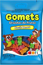 7896058592726 - BALA DE GOMA FRUTAS SORTIDAS FRUIT BEARS DORI GOMETS PACOTE 190G