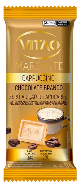 7896063285064 - CHOCOLATE BRANCO CAPPUCCINO VITAO MARCANTE PACOTE 70G