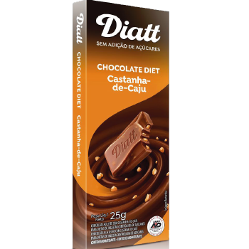 7896066765259 - CHOCOLATE AO LEITE CASTANHA-DE-CAJU DIET DIATT CAIXA 25G