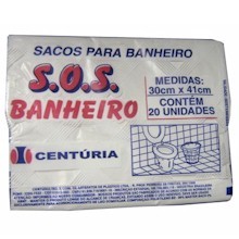 7896077199906 - SACO DE LIXO CENTÚRIA BRANCO S.O.S. BANHEIRO COM 20 UNIDADES