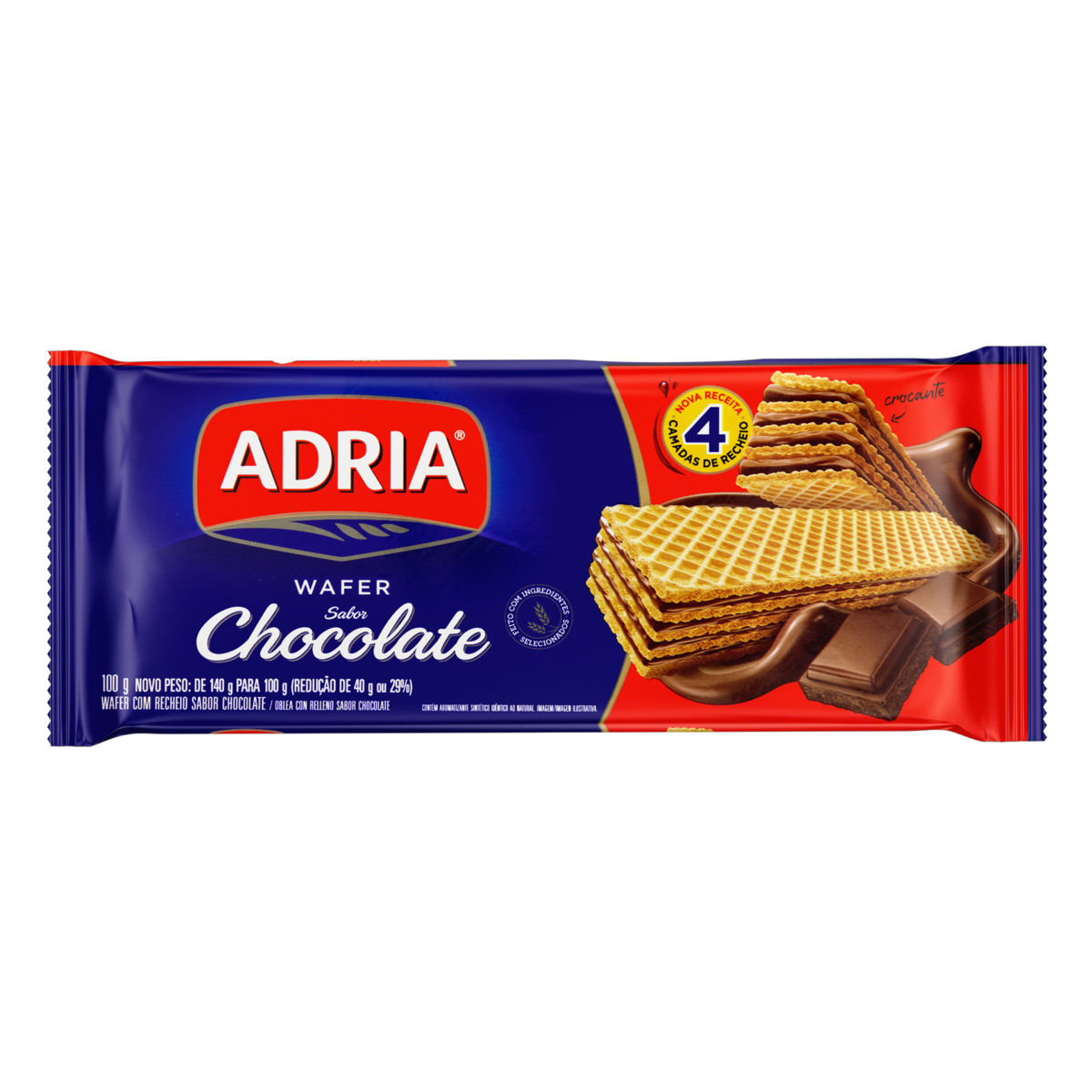 7896085009754 - BISCOITO WAFER ADRIA MOUSSE CHOCOLATE
