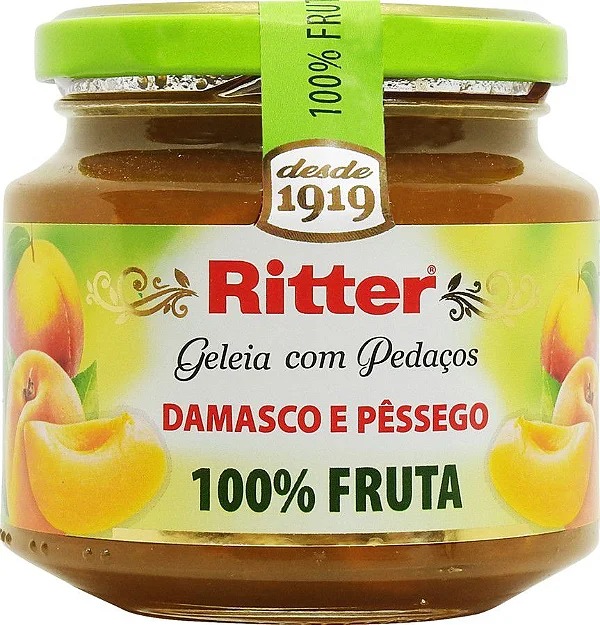 Geleia 100% Fruta de Damasco e Pêssego 290g - Ritter