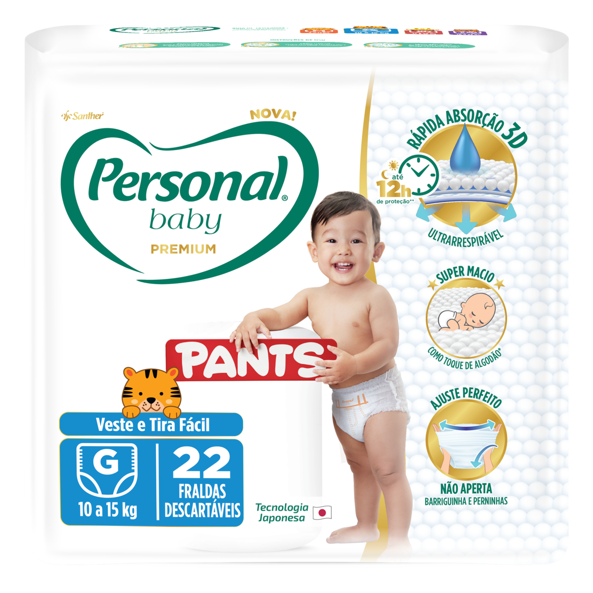7896110011400 - FRALDA DESCARTÁVEL PANTS PERSONAL BABY PREMIUM G PACOTE 22 UNIDADES