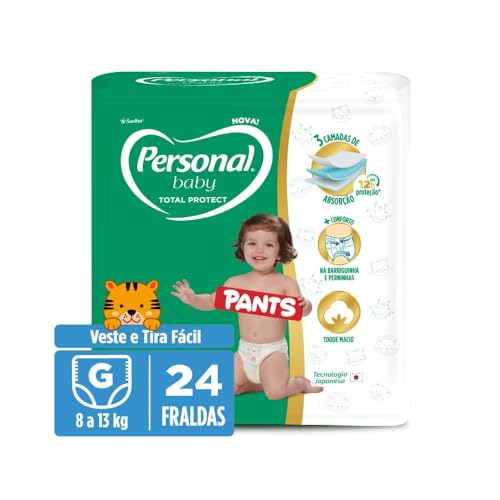 7896110011943 - FRALDA DESCARTÁVEL PANTS PERSONAL BABY TOTAL PROTECT G PACOTE 24 UNIDADES