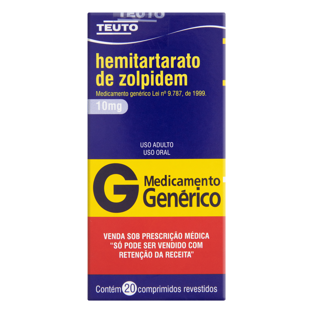 Hemitartarato De Zolpidem 10mg Teuto Caixa 20 Comprimidos Revestidos Gtineanupc 
