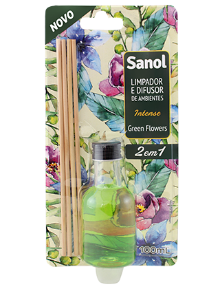7896183311681 - LIMPADOR DE SUPERFICIE SANOL 2EM1 100ML INTENSE GREEN FLOWERS