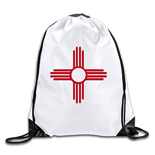 7896185309792 - BYDHX NEW MEXICO FLAG LOGO DRAWSTRING BACKPACK BAG WHITE