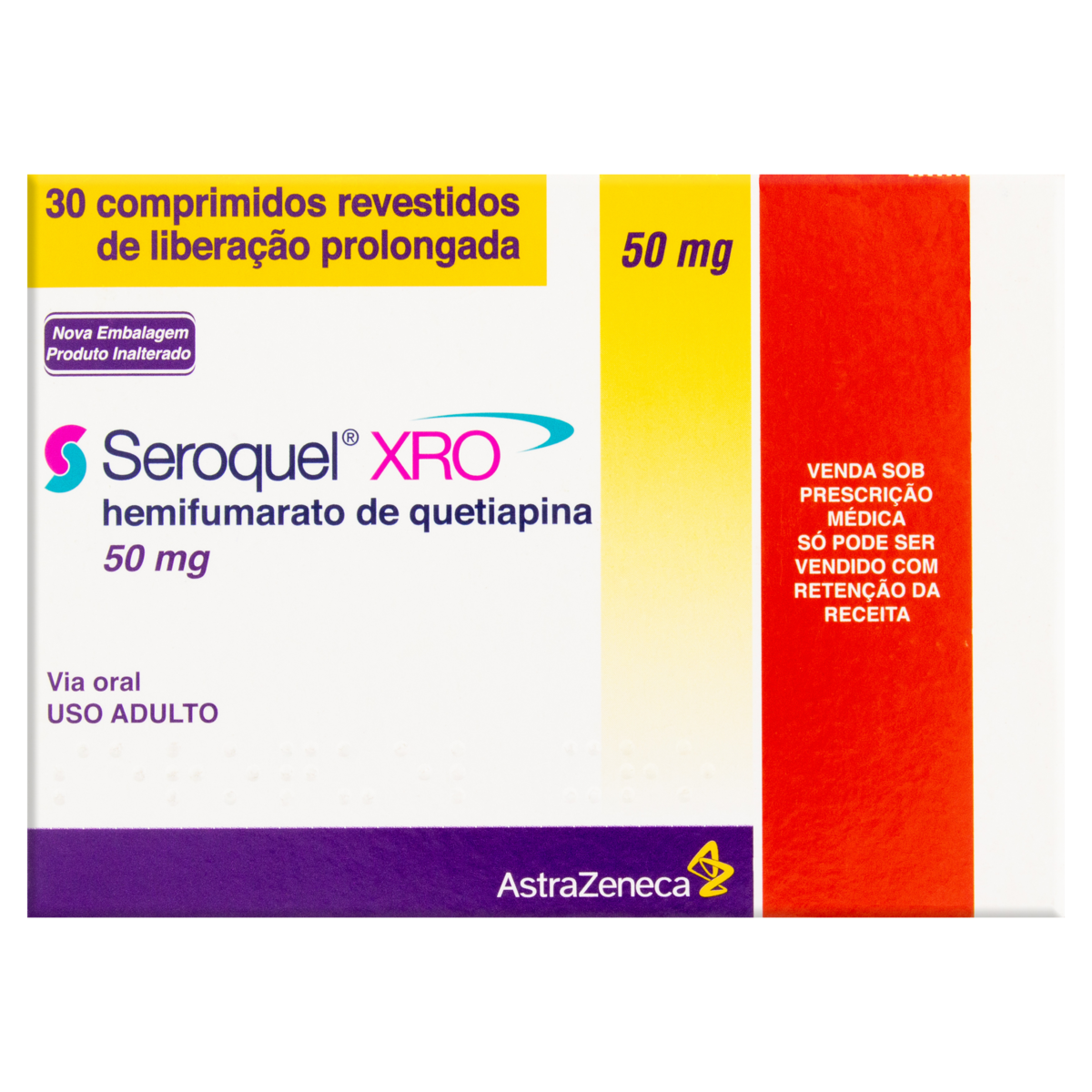 Seroquel Xro 50mg Astrazeneca Caixa 30 Comprimidos Revestidos Gtin Ean Upc 7896206402990