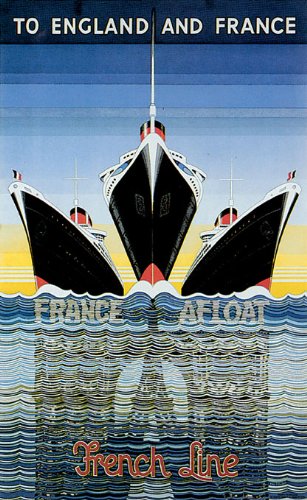 7896241113837 - TO ENGLAND AND FRANCE AFLOAT FRENCH LINE OCEAN TRANSATLANTIC STEAMERS SAILBOAT STEAMBOAT BOAT SHIP TRAVEL 10 X 16 IMAGE SIZE VINTAGE POSTER REPRODUCTION