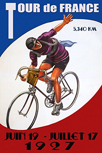 7896241156506 - SPORT TOUR OF DE FRANCE 1927 BICYCLE BIKE CYCLE RACE FRENCH 20 X 30 IMAGE SIZE VINTAGE POSTER REPRODUCTION