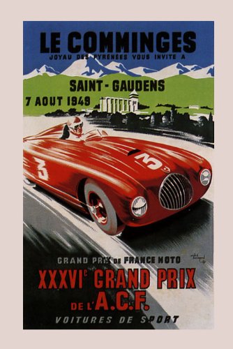 7896241164259 - 1949 SPEED RACE GRAND PRIX CAR LE COMMINGES SPORT FRANCE FRENCH 12 X 16 IMAGE SIZE VINTAGE POSTER REPRODUCTION