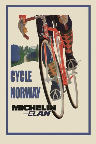 7896241190630 - BICYCLE CYCLE BIKE RACE NORWAY MICHELIN TIRES PNEU 16 X 22 IMAGE SIZE POSTER REPRODUCTION