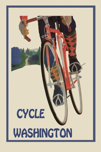 7896241200100 - RIDING RIDING BICYCLE BIKE CYCLE WASHINGTON USA US TRAIL ROAD SPORT 16 X 22 IMAGE SIZE VINTAGE POSTER REPRODUCTION, MORE SIZES AVAILABLE