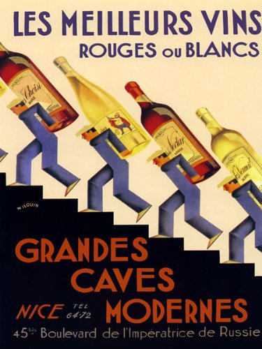 7896241201404 - CANVAS WHITE RED WINE LES MEILLEURDS VINS GRANDES CABES MODERNES WAITERS BAR RESTAURANT 16 X 22 IMAGE SIZE POSTER REPRODUCTION ON CANVAS. MORE SIZES AVAILABLE!!