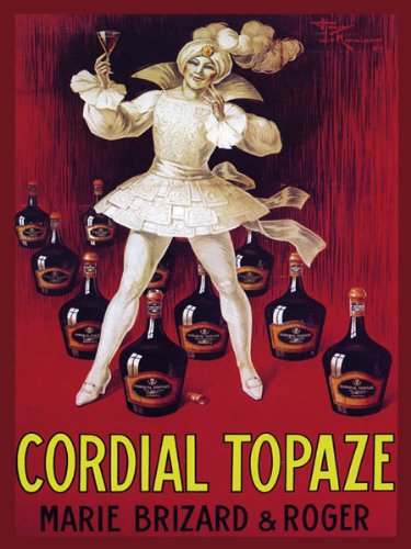 7896241201572 - CANVAS CORDIAL TOPAZE MARIE BRIZARD & ROGER WINE GRAPES DRINK BAR RESTAURANT 20 X 30 IMAGE SIZE POSTER REPRODUCTION ON CANVAS. MORE SIZES AVAILABLE!!