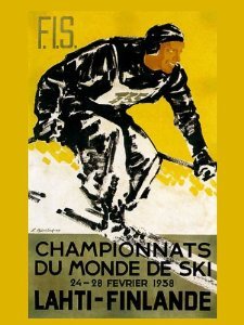 7896241248645 - CANVAS 1938 FINLAND RACE SKI WINTER SPORT 16 X 22 INCHES IMAGE SIZE POSTER REPRODUCTION ON CANVAS. MORE SIZES AVAILABLE!!