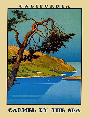 7896241262207 - CANVAS CARMEL BY THE SEA CALIFORNIA BEACH OCEAN SEA SAILBOAT TRAVEL TOURISM 30 X 40 IMAGE SIZE . VINTAGE POSTER ON CANVAS. ART REPRODUCTION . WE HAVE OTHER SIZES AVAILABLE!