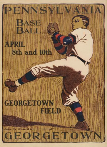 7896241274408 - PENNSYLVANIA BASEBALL GEORGETOWN FIELD AMERICAN SPORT USA 16 X 22 IMAGE SIZE VINTAGE POSTER REPRODUCTION. WE HAVE OTHER SIZES AVAILABLE