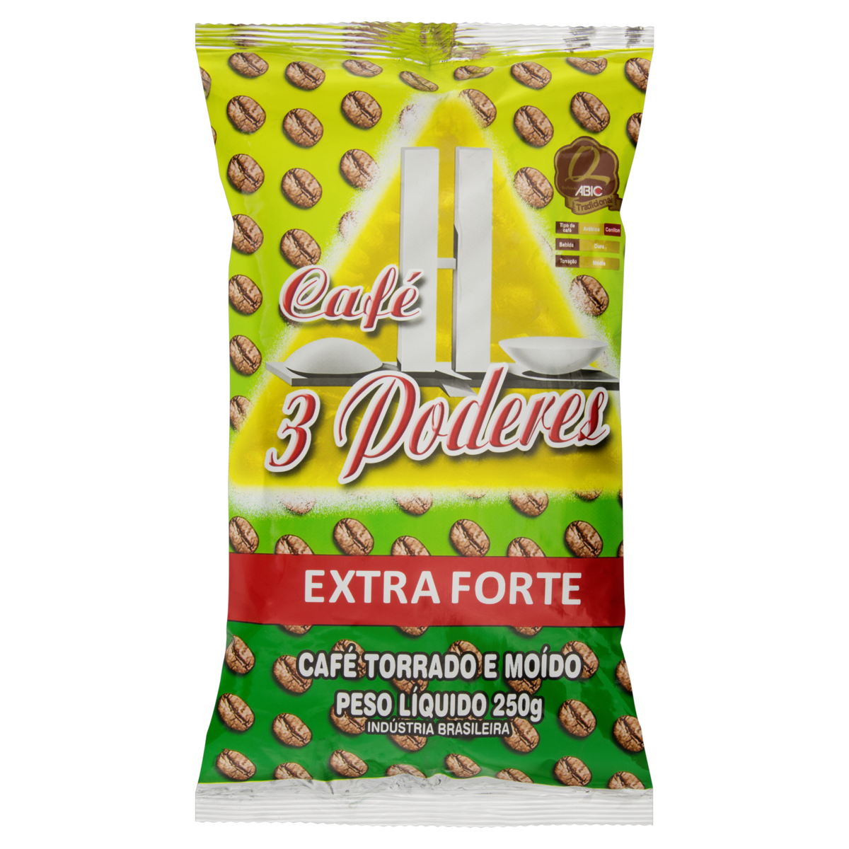 7896253400178 - CAFÉ TORRADO E MOÍDO EXTRAFORTE CAFÉ 3 PODERES PACOTE 250G