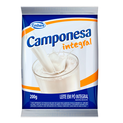 7896259410133 - LEITE PÓ INTEGRAL CAMPONESA PACOTE 200G