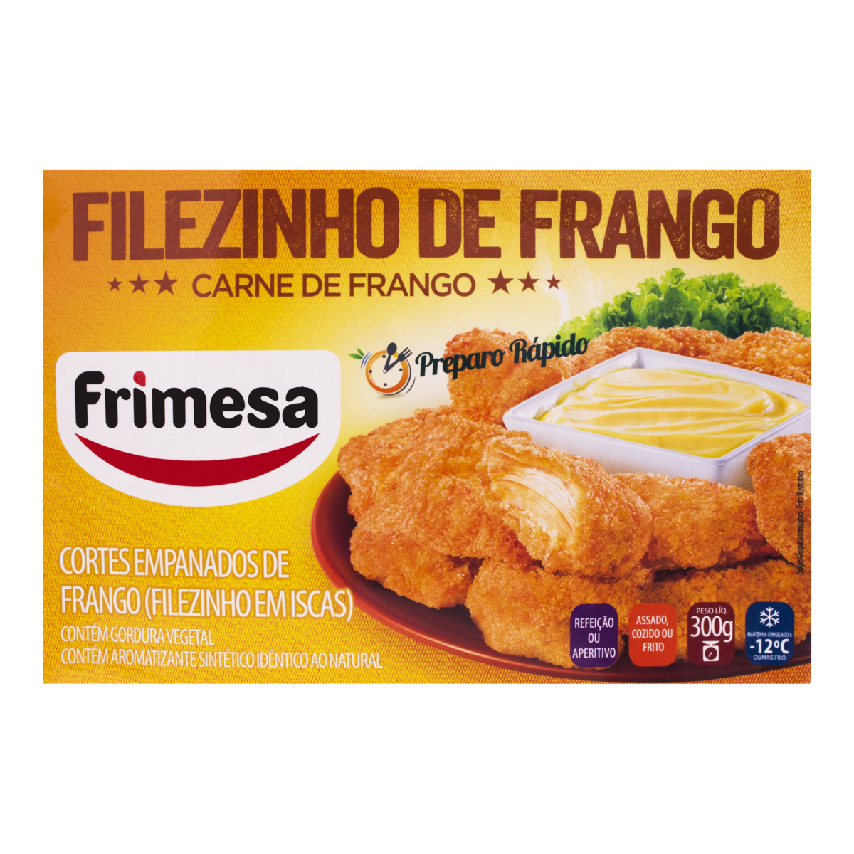 7896275920159 - EMPANADO DE FRANGO FILEZINHO FRIMESA CAIXA 300G