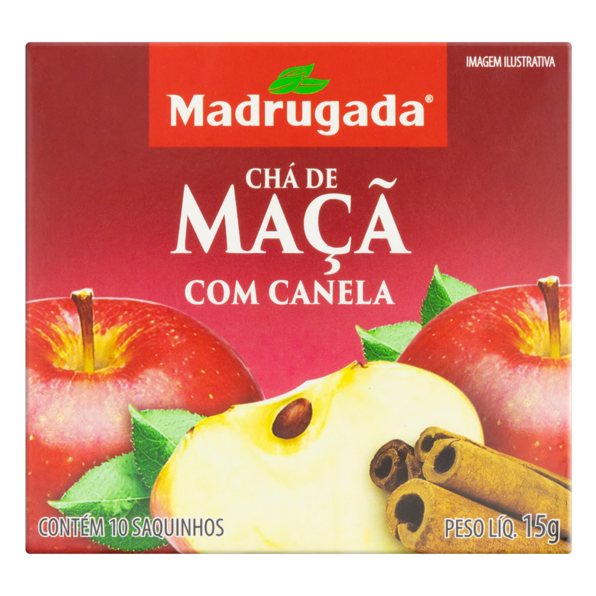 7896277200839 - CHÁ MAÇÃ COM CANELA MADRUGADA CAIXA 15G 10 UNIDADES