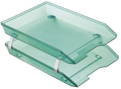 7896282226350 - ACRIMET FACILITY DOUBLE LETTER TRAY FRONT LOADING DESIGN (CLEAR GREEN COLOR)
