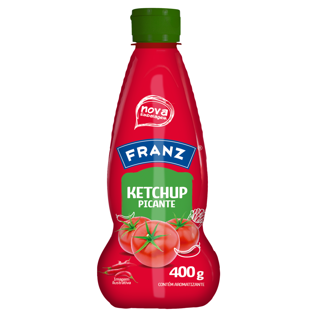 7896292321038 - KETCHUP PICANTE FRANZ SQUEEZE 400G