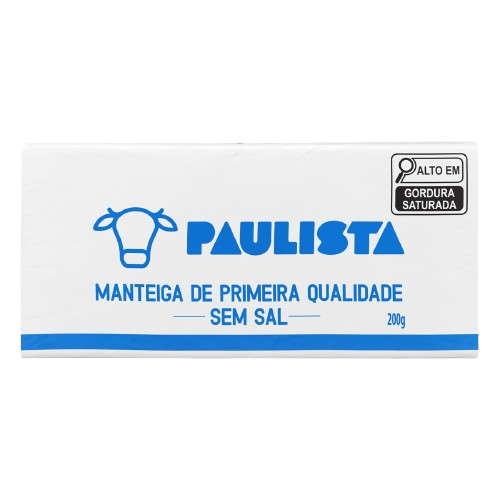7896294901740 - MANTEIGA DE PRIMEIRA QUALIDADE SEM SAL PAULISTA 200G
