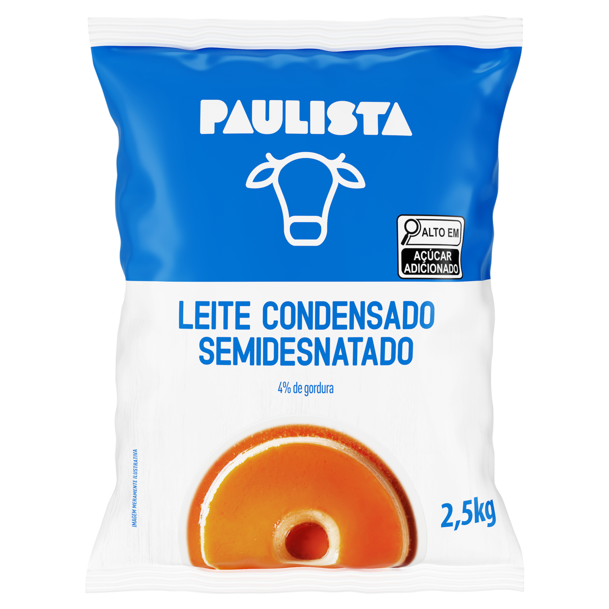 7896294901894 - LEITE CONDENSADO SEMIDESNATADO PAULISTA PACOTE 2,5KG
