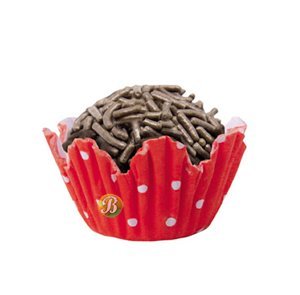 7896301463322 - LINERS IN FLOWER SHAPE WITH POLKA DOTS #5 FOR SWEETS (BOL NEG. VERMELHO - WHITE ON RED)