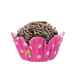 7896301463339 - LINERS IN FLOWER SHAPE WITH POLKA DOTS #5 FOR SWEETS (BOL NEG. PINK - WHITE ON PINK)