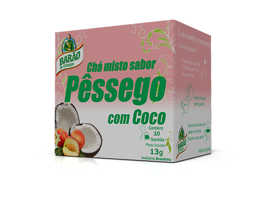 7896328210794 - CHA BARAO PESSEGO COM COCO C/10 SACHES