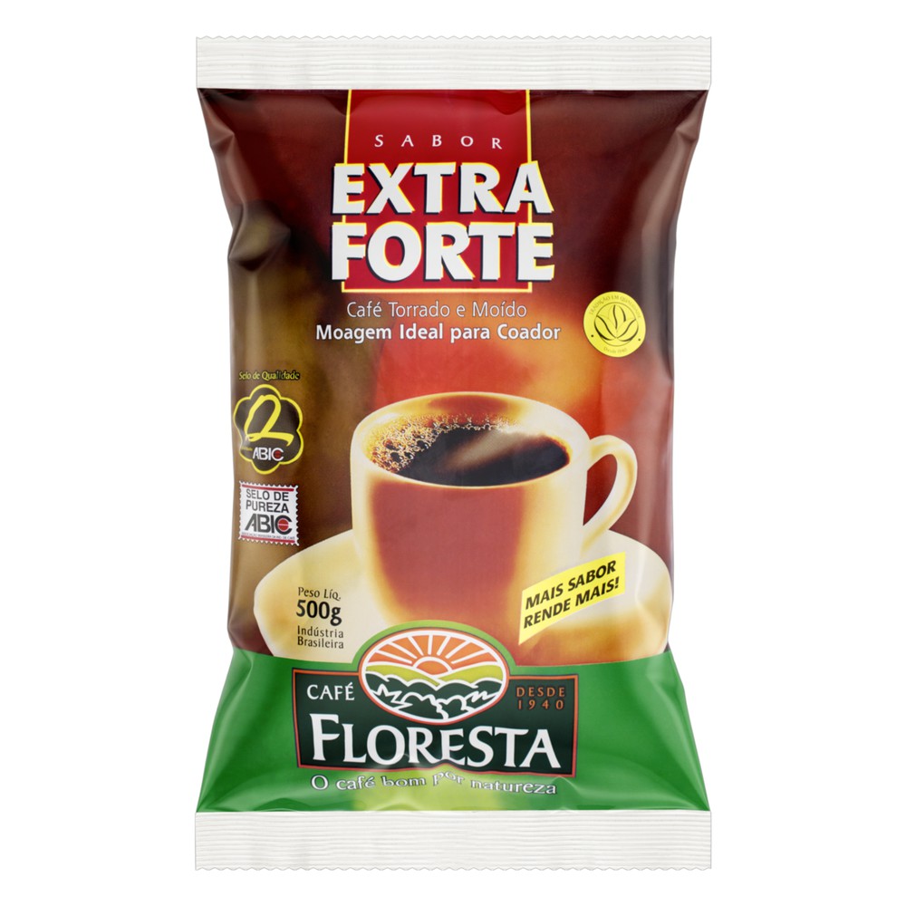 7896393801224 - CAFÉ TORRADO E MOÍDO EXTRAFORTE FLORESTA PACOTE 500G