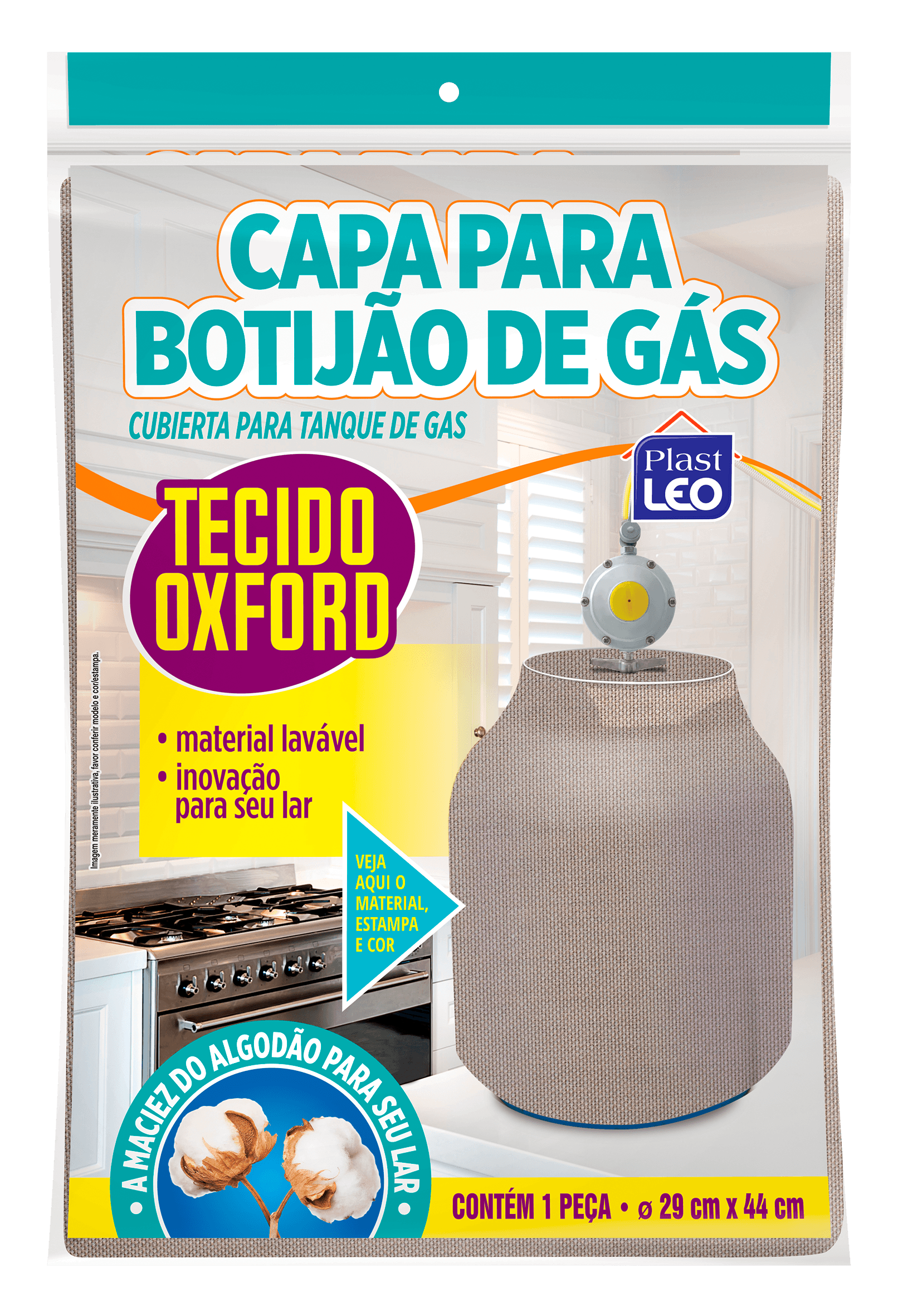 7896396102205 - CAPA BOTIJAO DE GAS ESTAMPA FLORAL 220-F PLAST LEO