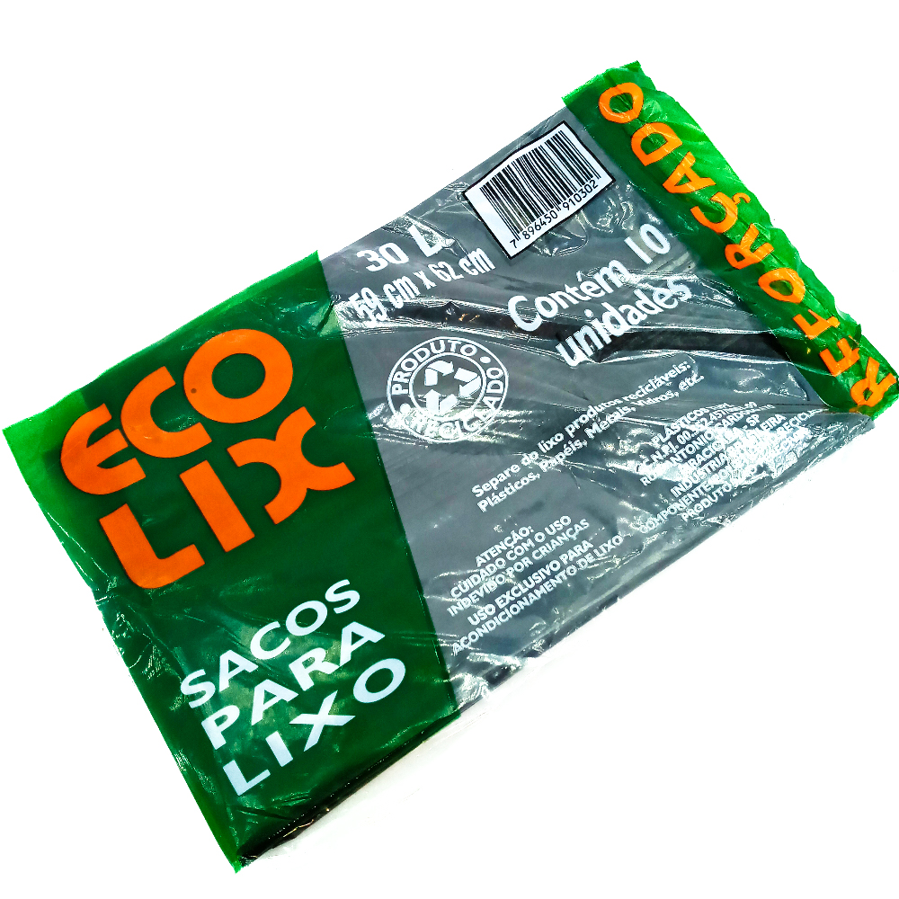 7896450910302 - SACO DE LIXO ECO LIX 30 LTS C/10