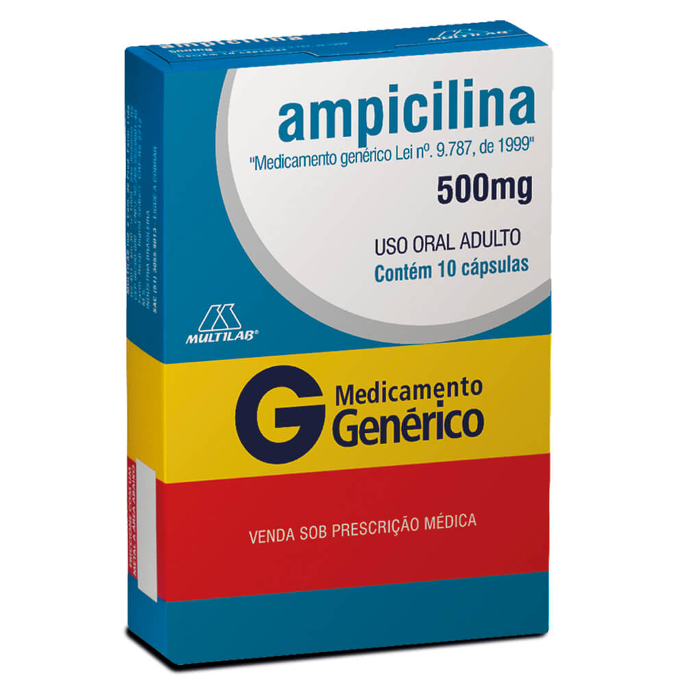 AMPICILINA 500 MG 10 CÁPSULAS MULTILAB GENÉRICO - GTIN/EAN/UPC