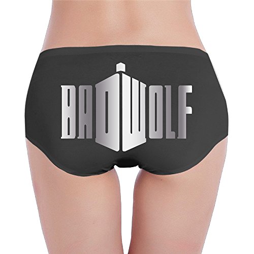 7896508614909 - BAD WOLF DOCTOR WHO PLATINUM STYLE WOMEN'S COTTON PANTIES BLACK