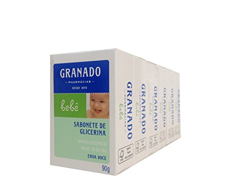 7896532911869 - LINHA BEBE GRANADO - SABONETE EM BARRA DE GLICERINA ERVA-DOCE (6 X 90 GR) - (GRANADO BABY COLLECTION - FENNEL GLYCERIN BAR SOAP NET (6 X 3.2 OZ))