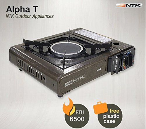 7896558436353 - NTK ALPHA-T DELUXE HEAVY DUTY PORTABLE SUPER LIGHT (3.8LB) GAS BUTANE STOVE WITH PIEZO ELECTRONIC IGNITION, CERAMIC BURNER TECHNOLOGY AND FREE CASE.