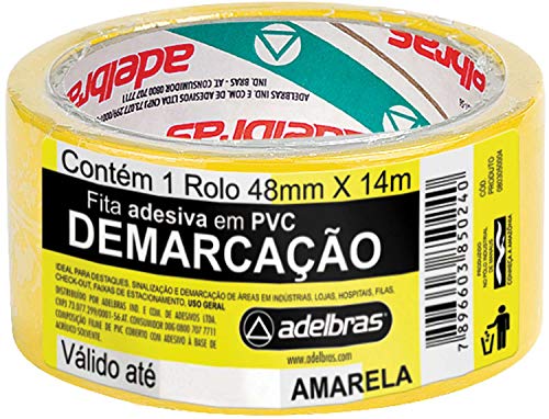 7896603850240 - FITA ADESIVA EM PVC DEMARCAÇAO AMARELA 14M