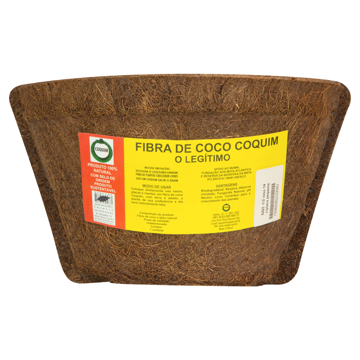 7896686200680 - MEIO VASO FIBRA DE COCO COQUIM Nº 14